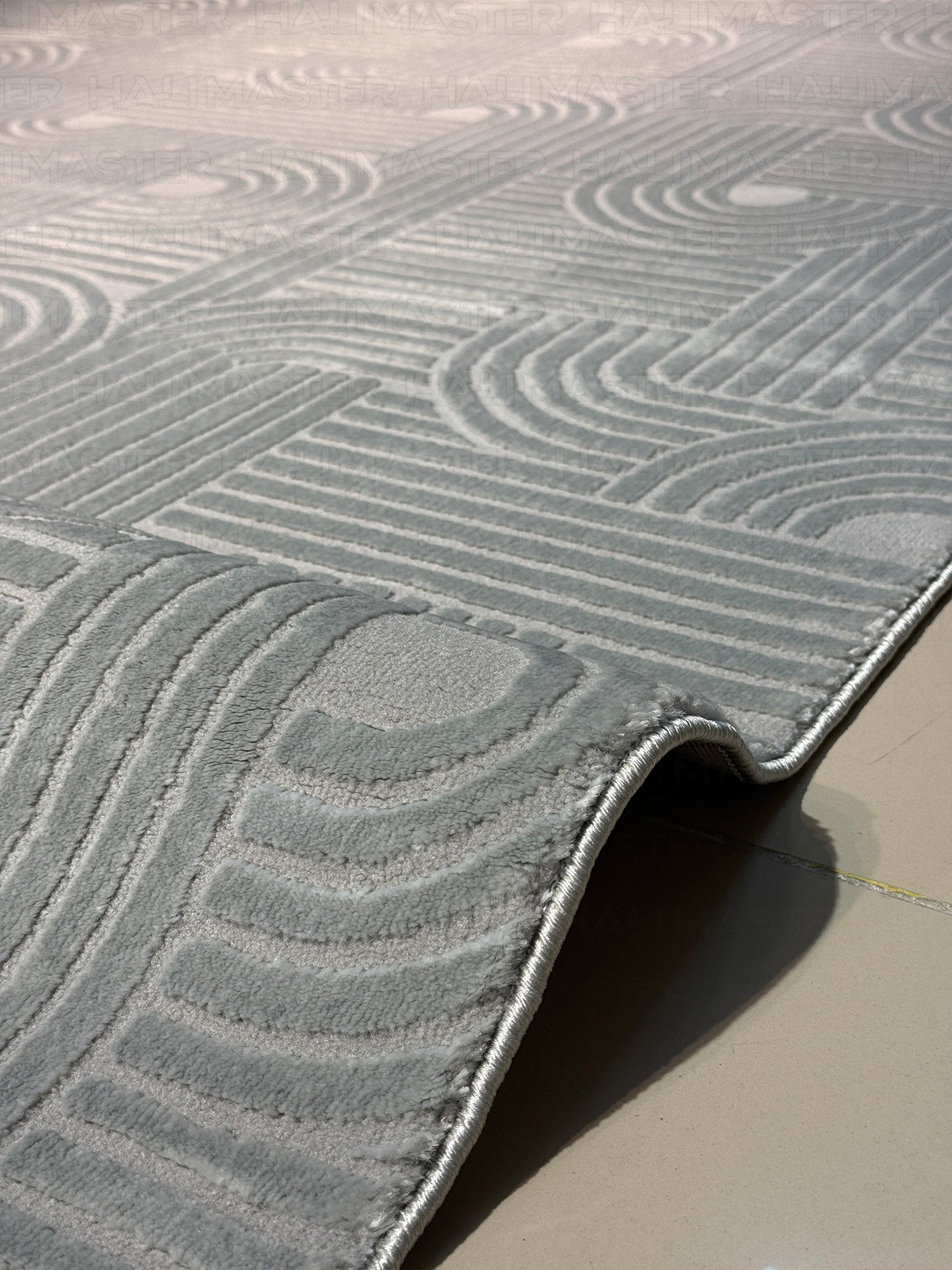 Modern Geometrik Desenli Gri Rengi İskandinav Tarzı Halı