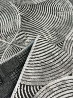 Dinarsu İskandinav Stil Dalga Desenli Antrasit Gri Kaymaz Taban Özel Ölçü Halı