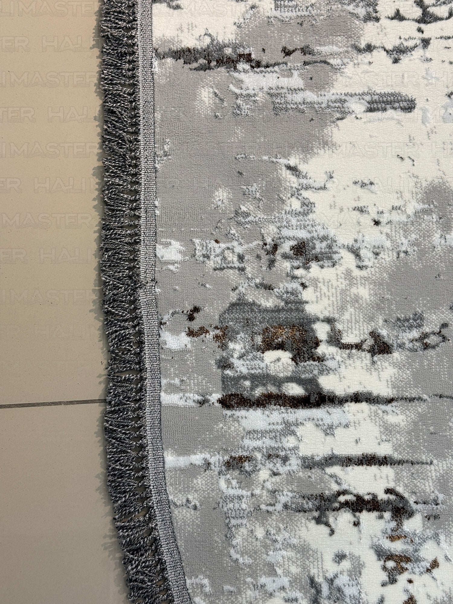 İskandinav Tarzı Etnik Desenli Antrasit Gri Oval Halı