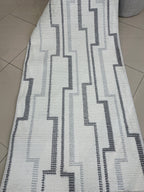 Dekoratif Modern Geometrik Desenli Antrasit Gri Halı - Özel Ölçü