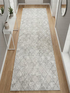 Dinarsu Vizon Geometrik Modern Kaymaz Taban - Özel Ölçü  Halı