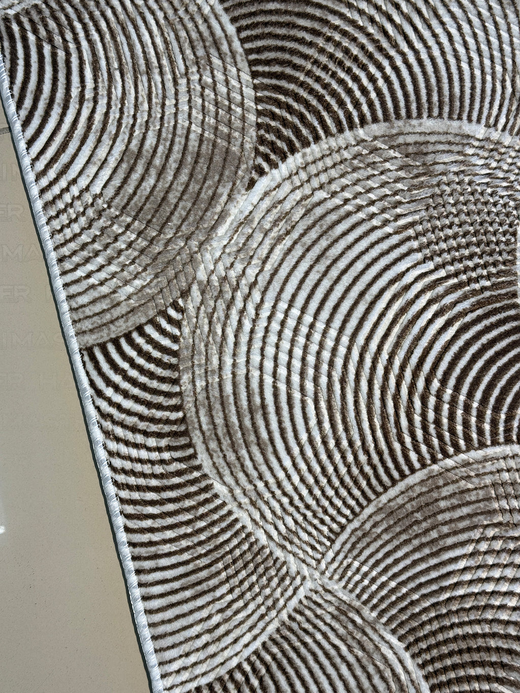 Dinarsu İskandinav Stil Dalga Desenli Kahve Bej - Kaymaz Taban Özel Ölçü Halı