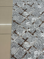 Modern Geometrik Desenli Eskitme Halı - 4m² (160x230) Antrasit Krem Salon Halısı