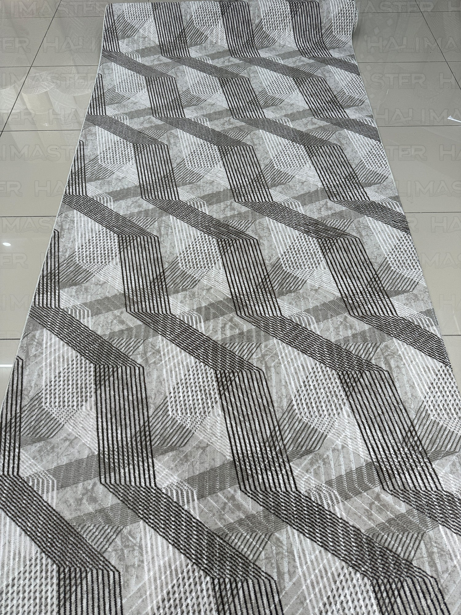 Geometrik Desenli Antrasit Gri Halı - 4 m² (160x230 cm) Salon ve Oturma Odası Halısı