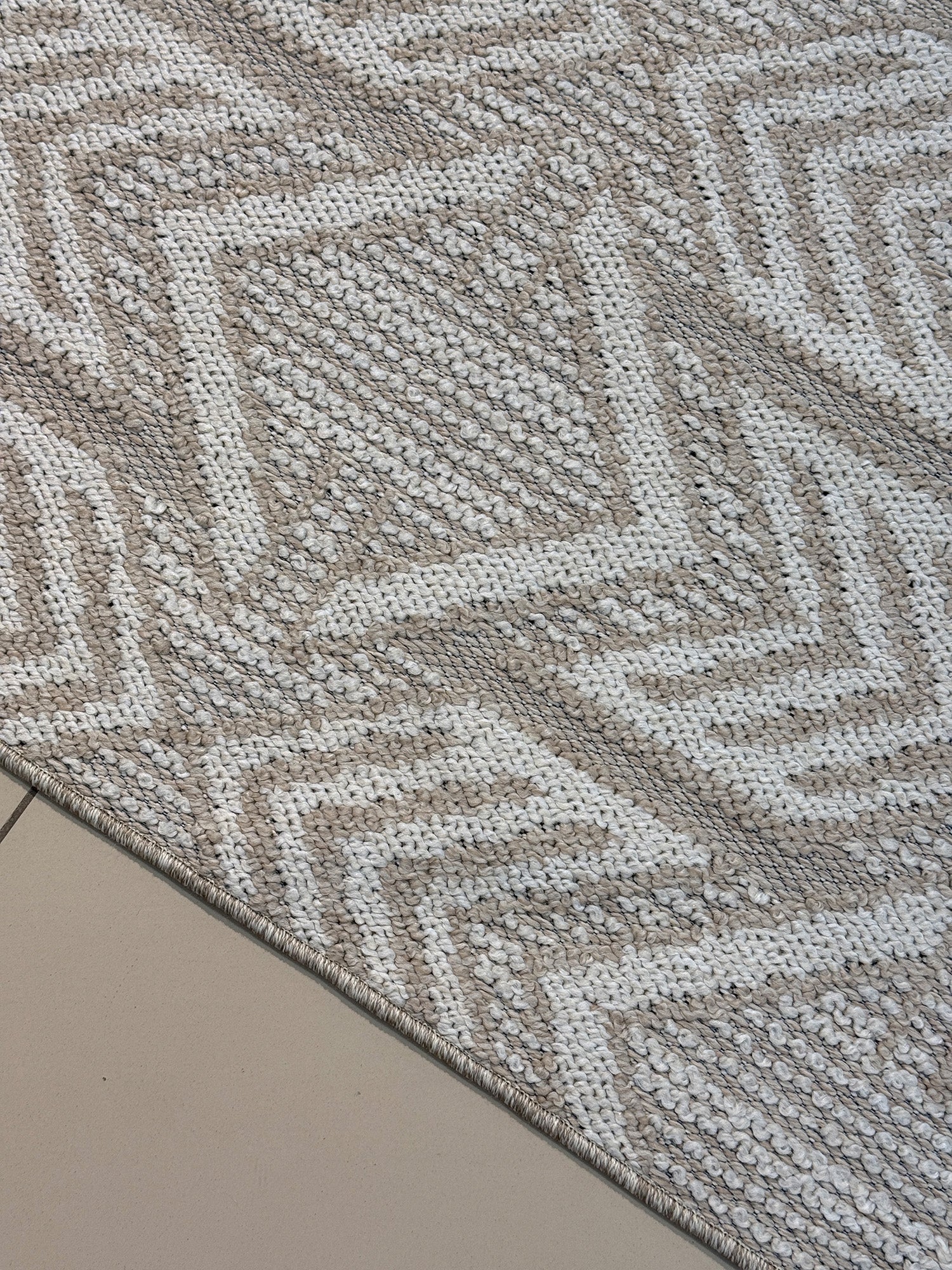 Bohem İskandinav Tarzı Etnik Motifli Bej Kahve Dokuma Halı - 4m² (160x230)