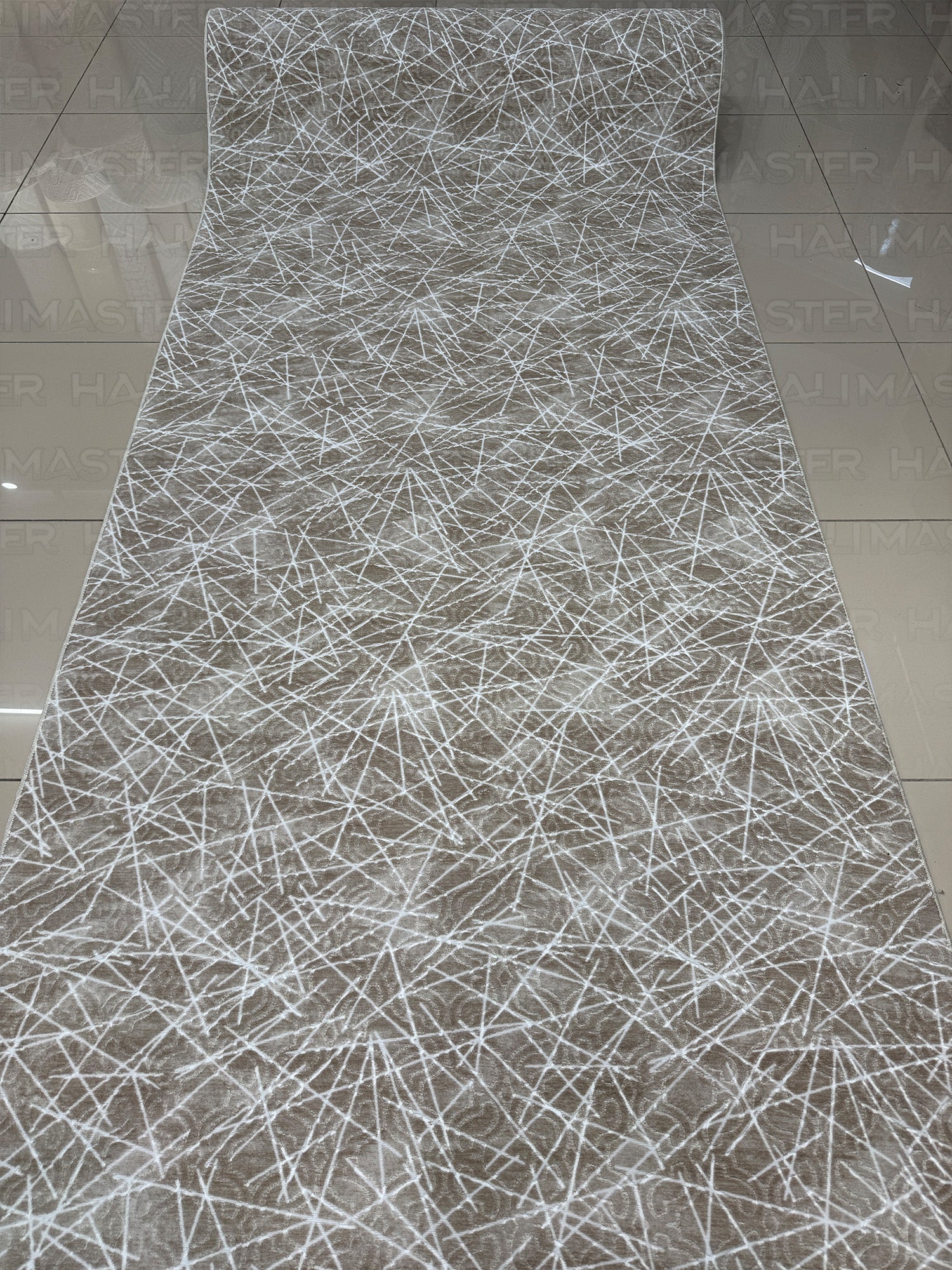 Modern Geometrik Desenli Bej Kahve Halı - 4m² (160x230) Salon ve Oturma Odası Halısı