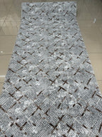 Modern Geometrik Desenli Eskitme Halı - 4m² (160x230) Antrasit Krem Salon Halısı