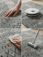 Kilim Etnik Desenli Antrasit Siyah Modern Halı & Yolluk - Özel Ölçü Seçeneği