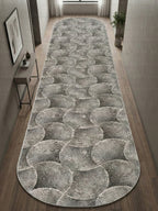 Dinarsu İskandinav Stil Dalga Desenli Antrasit Gri Kaymaz Taban Özel Ölçü Halı