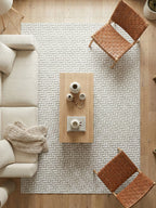 Bohem Tarz Sepet Örgü Desenli Salon Halısı - Kahve Krem 4m2 (160x230)
