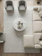 Bohem Tarz Sepet Örgü Desenli Salon Halısı - Antrasit Krem 4m2 (160x230)