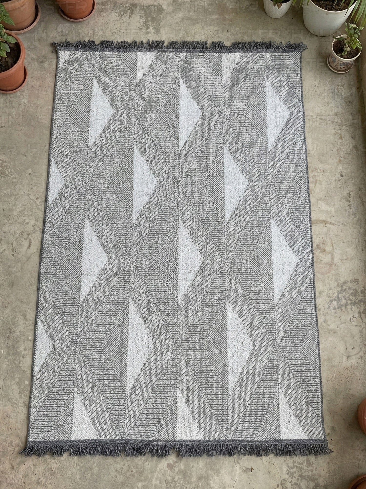 İskandinav Tarzı Baklava Desenli Gri Halı 4m² (160x230 cm)