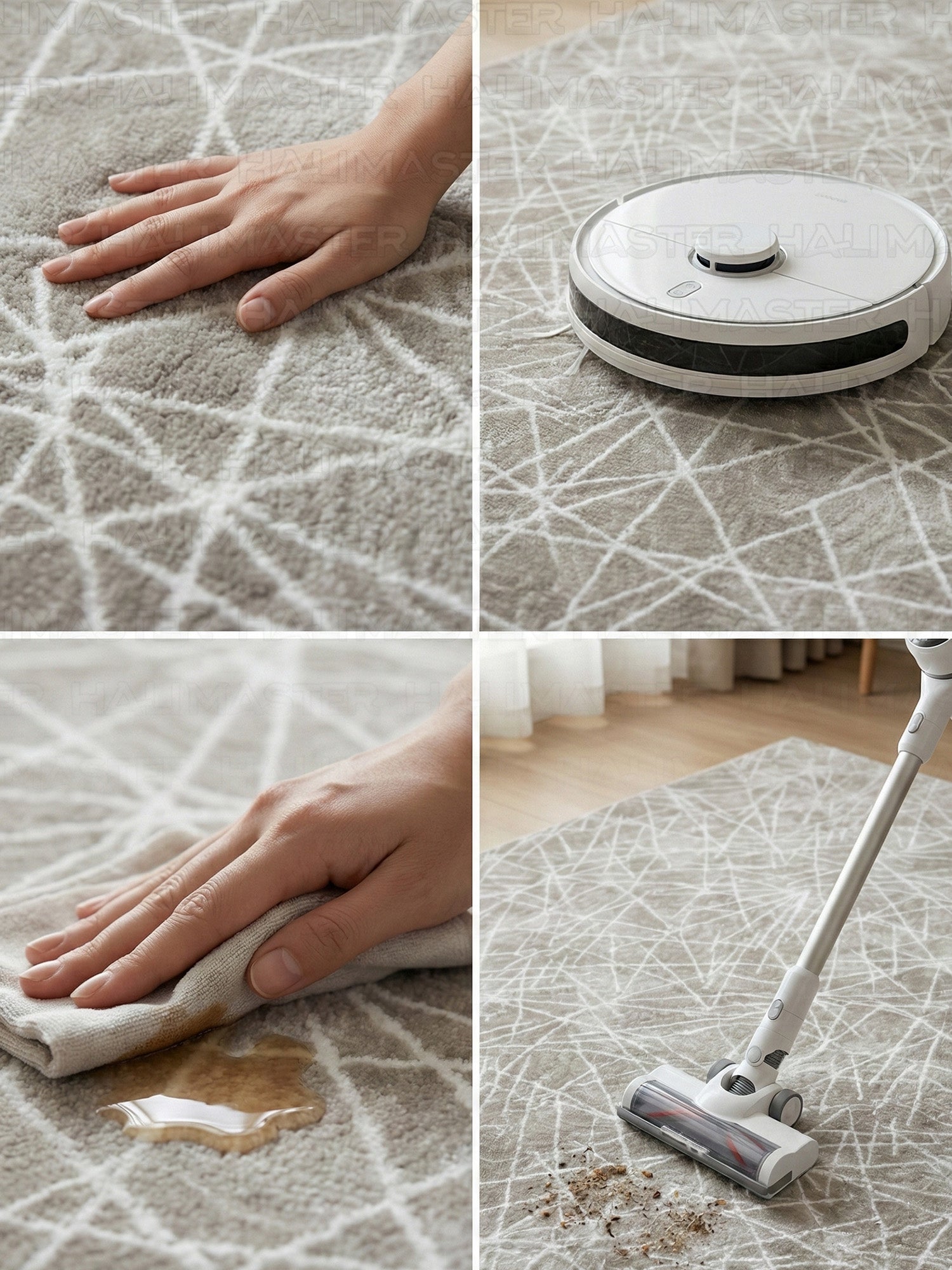 Modern Geometrik Desenli Bej Kahve Halı - 4m² (160x230) Salon ve Oturma Odası Halısı