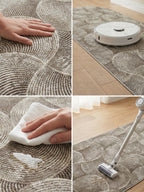 Dinarsu İskandinav Stil Dalga Desenli Kahve Bej - Kaymaz Taban Özel Ölçü Halı