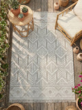 Bohem İskandinav Tarzı Etnik Motifli Bej Kahve Dokuma Halı - 4m² (160x230)
