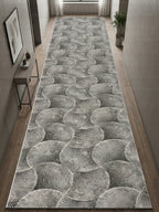 Dinarsu İskandinav Stil Dalga Desenli Antrasit Gri Kaymaz Taban Özel Ölçü Halı