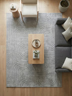Dekoratif Gri Kabartma Desenli Modern Salon & Yolluk Halı
